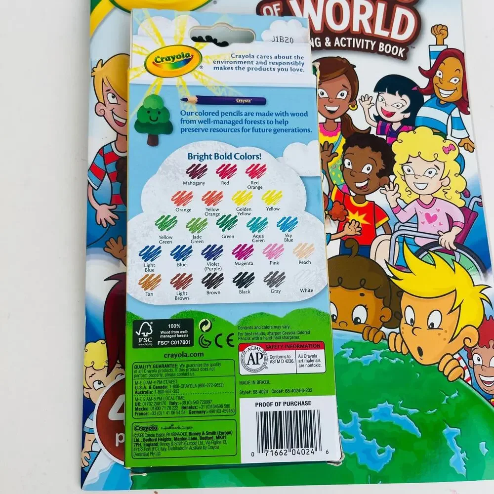 Crayola Colors of the World Coloring & Activity book and Colored Pencils 24 Pack